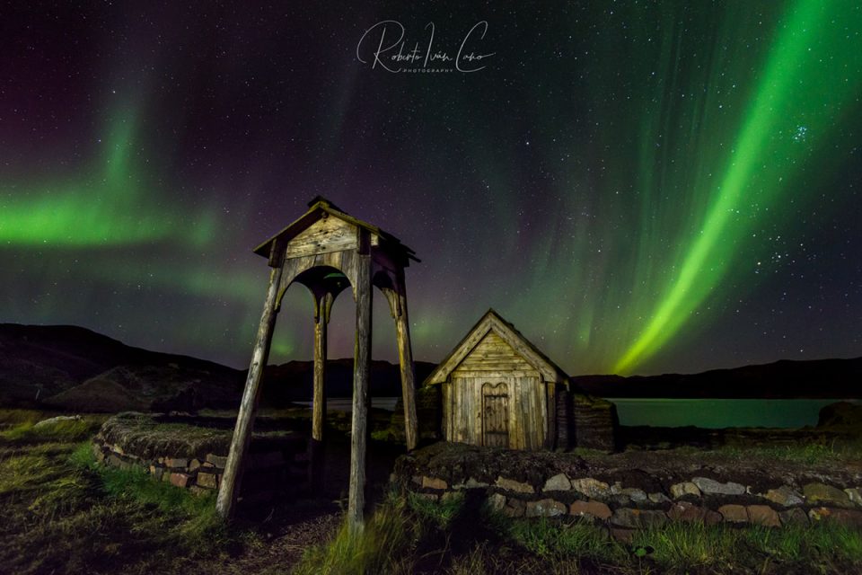 Aurora Boreal en Narsaq, Groenlandia