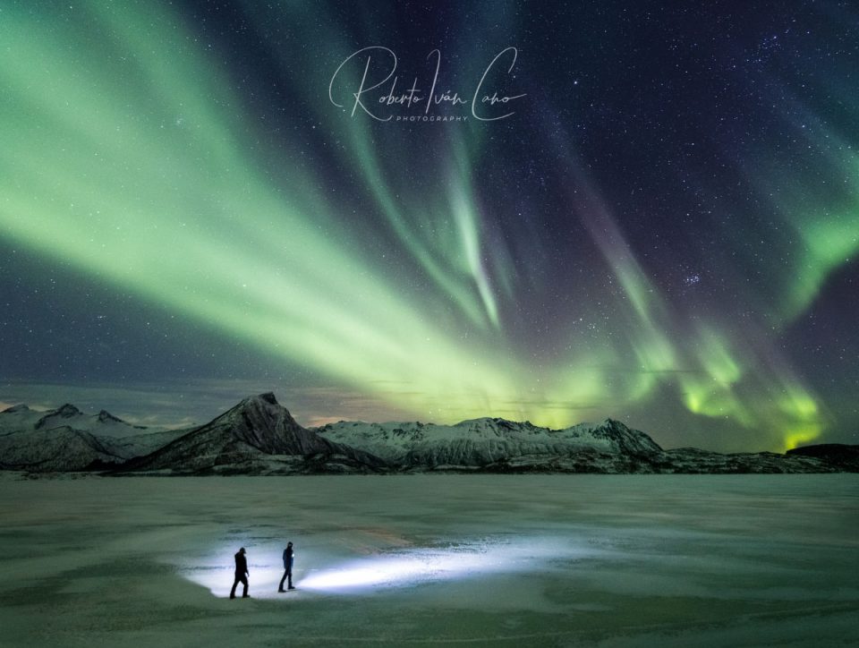 Aurora Boreal en Sandsletta, Lofoten
