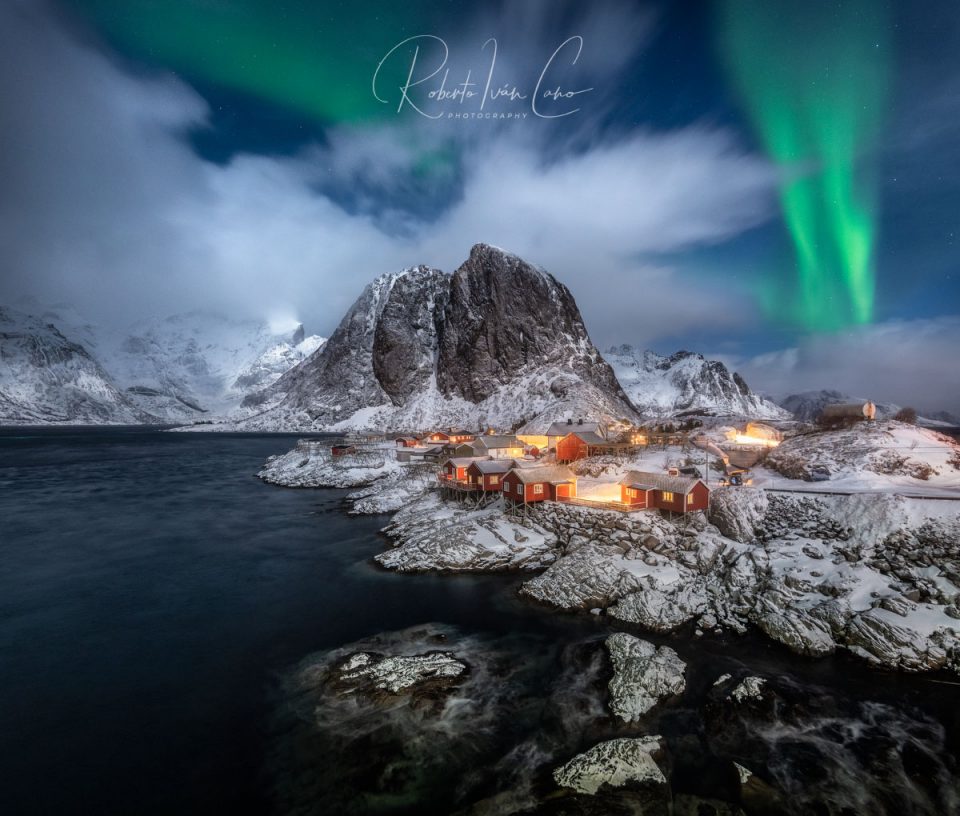 Aurora Boreal en Hamnoi, Lofoten