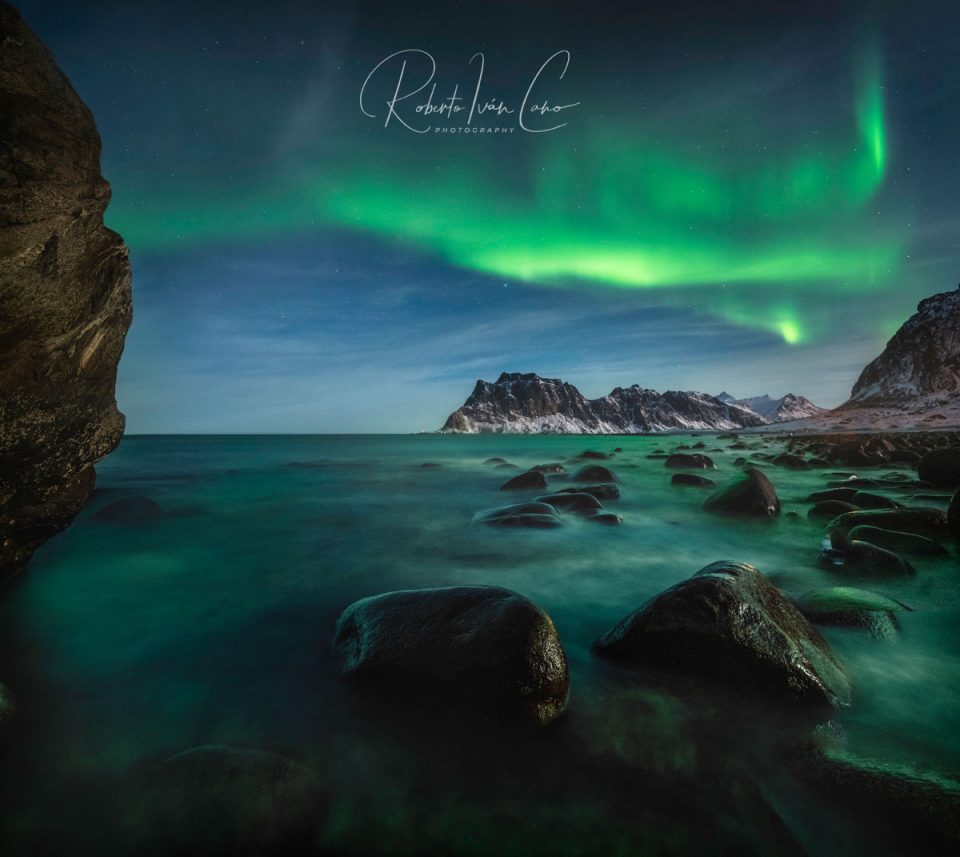 Aurora Boreal en Utakleiv, Lofoten